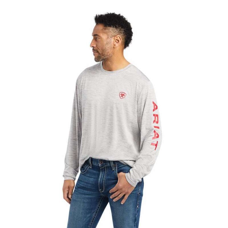 Men * | Ariat Charger Logo Long Sleeve T-Shirt