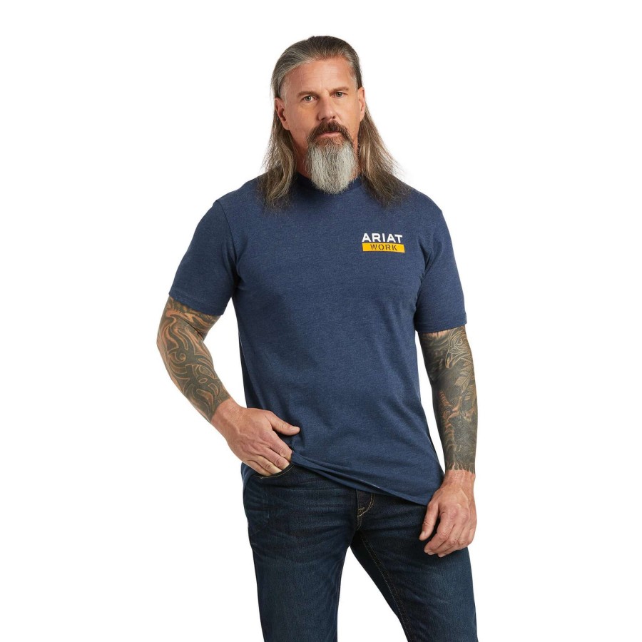 Men * | Ariat Rebar Cottonstrong Roughneck T-Shirt