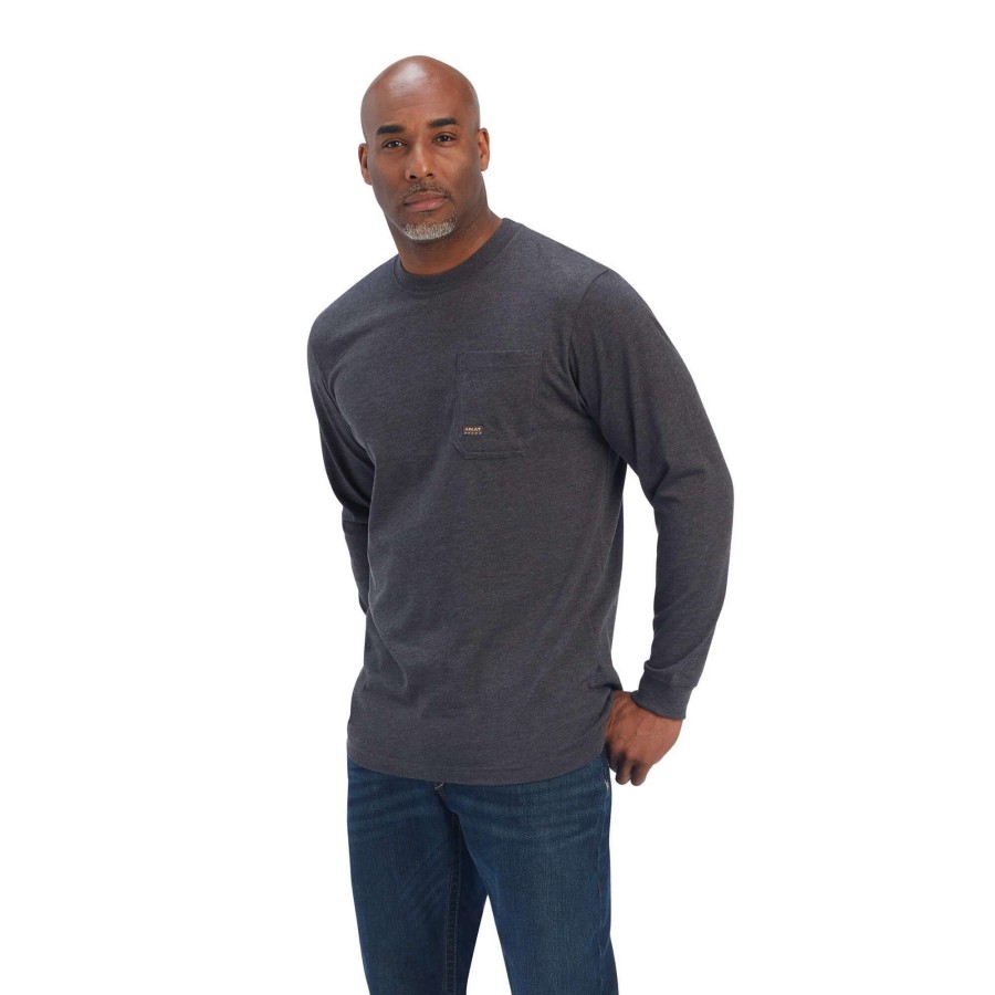 Men * | Ariat Rebar Cotton Strong American Raptor Long Sleeved T-Shirt