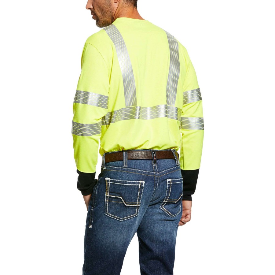 Men * | Ariat Fr Hi-Vis Long Sleeve T-Shirt Yellow