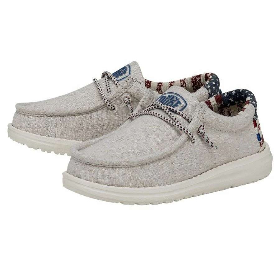 Footwear * | Hey Dude Wally Youth Patriotic Casual Shoes