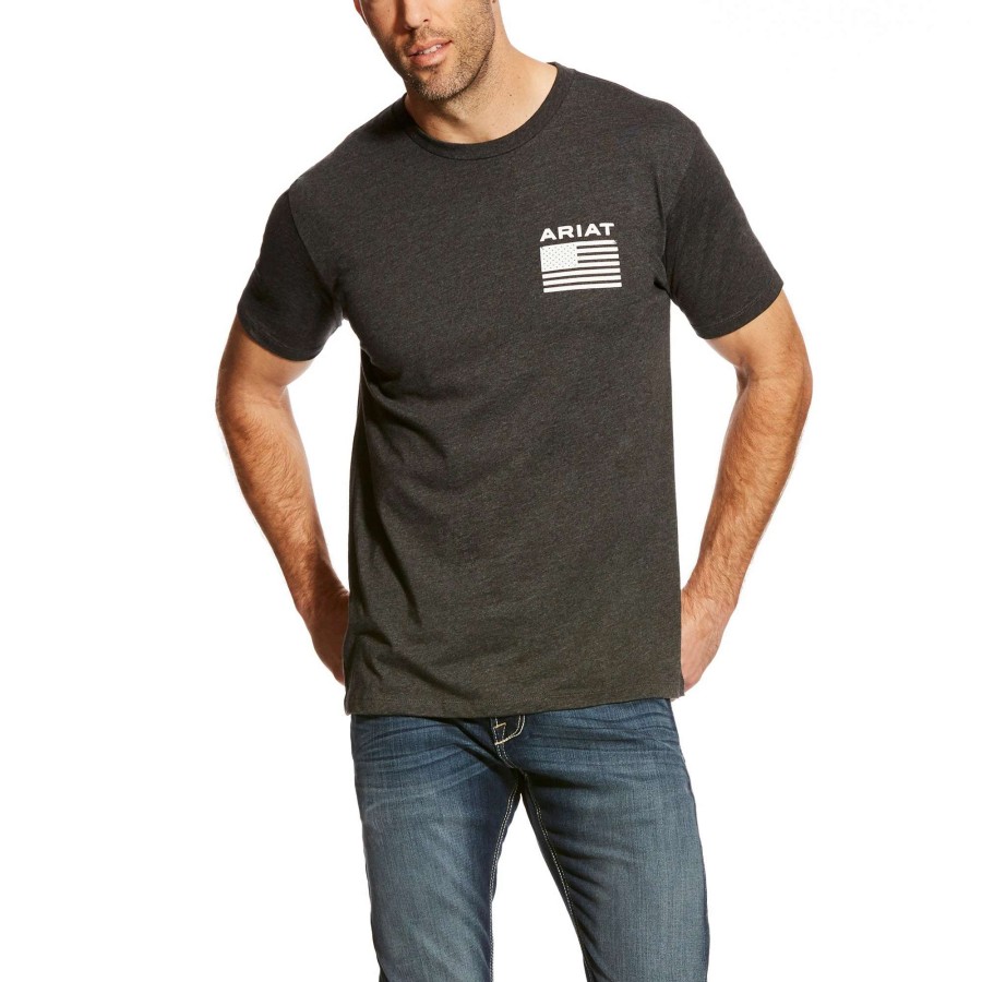 Men * | Ariat Freedom T-Shirt Charcoal Heather