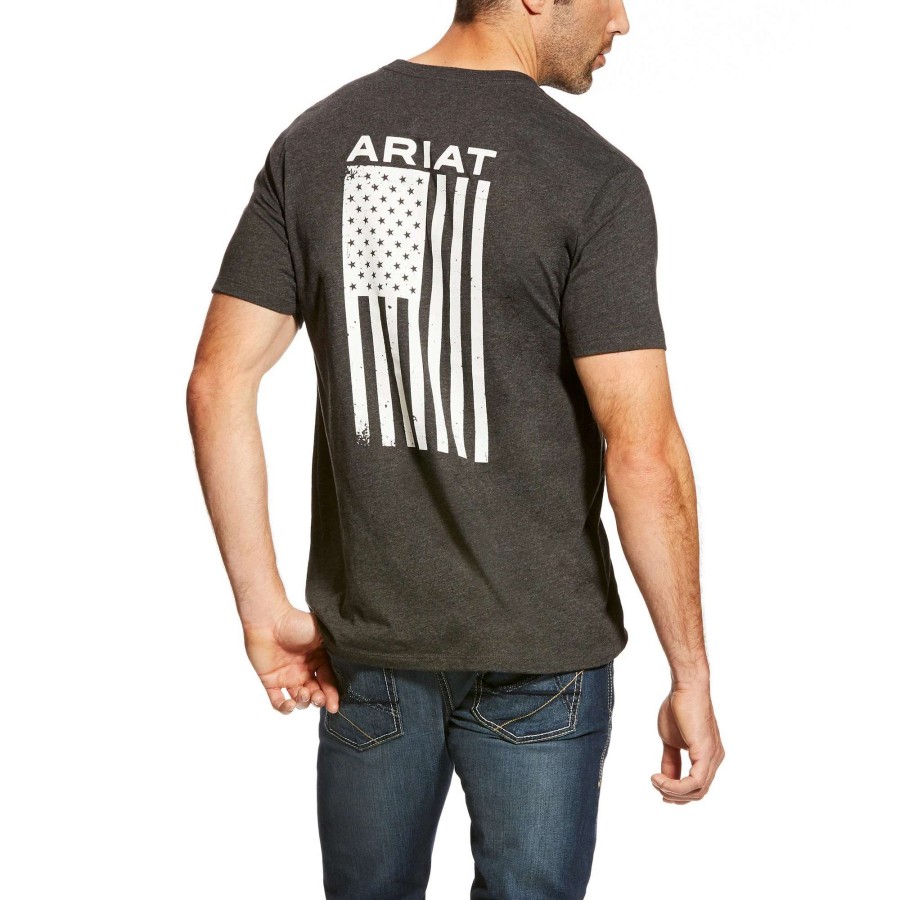 Men * | Ariat Freedom T-Shirt Charcoal Heather