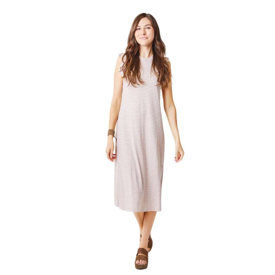 Women * | Carve Women'S Maeve Dress Fawn Stripe