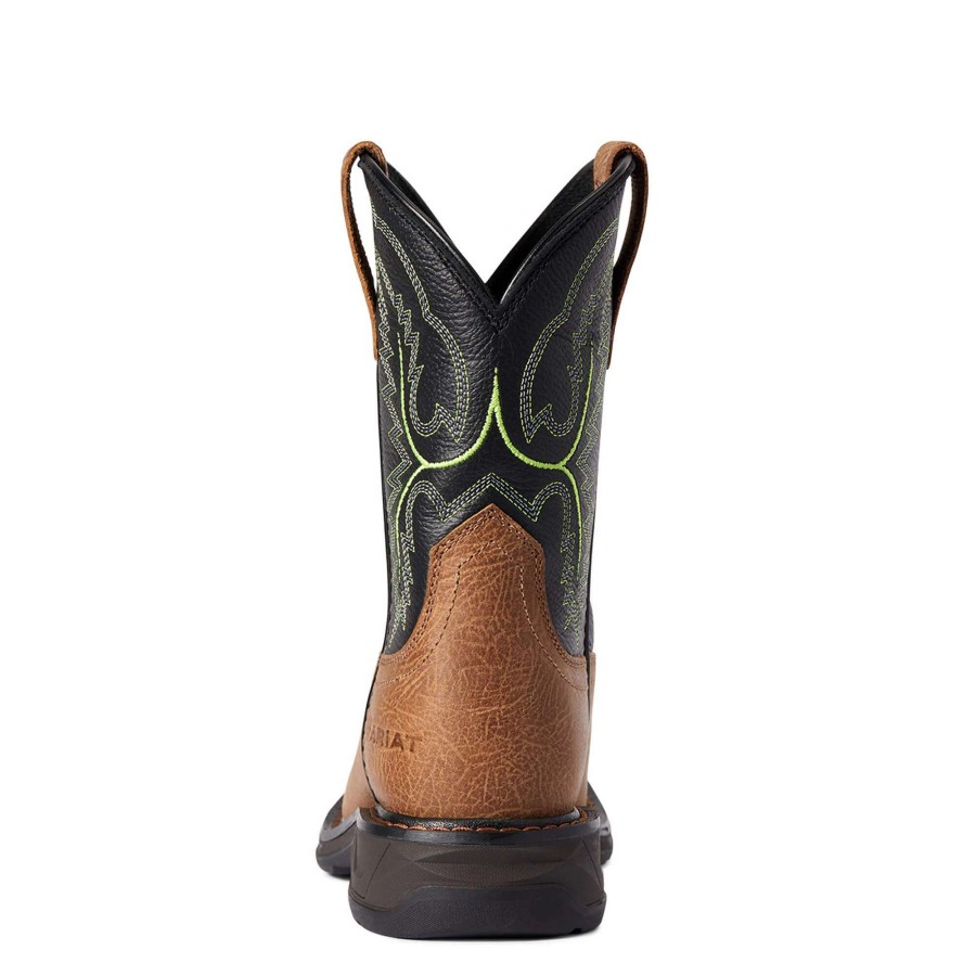 Footwear * | Ariat Kids Workhog Xt Wide Square Toe Boot Tumbled Bark