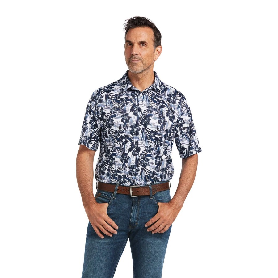 Men * | Ariat All Over Print Polo