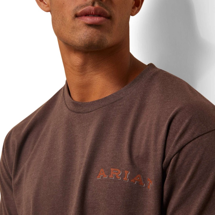 Men * | Ariat Farm Truck T-Shirt Brown Heather