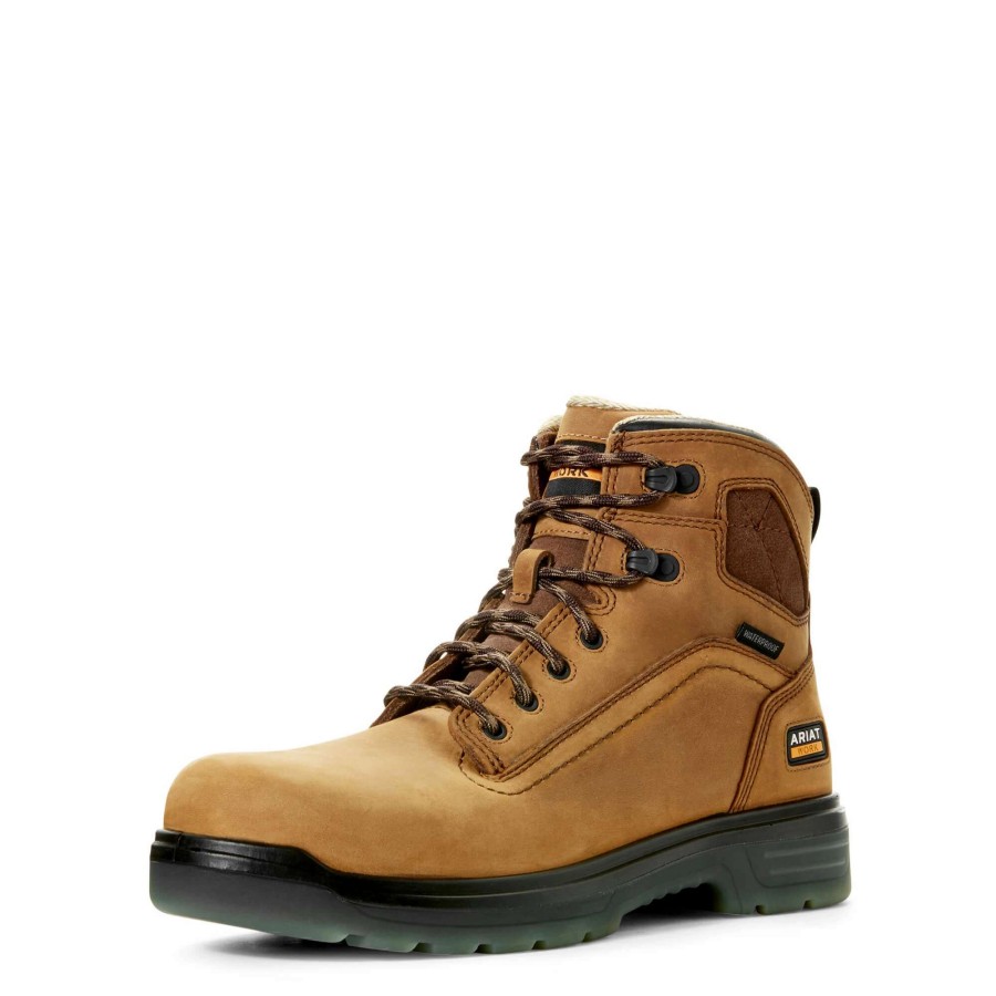 Footwear * | Ariat Turbo 6 Waterproof Work Boot Aged Bark