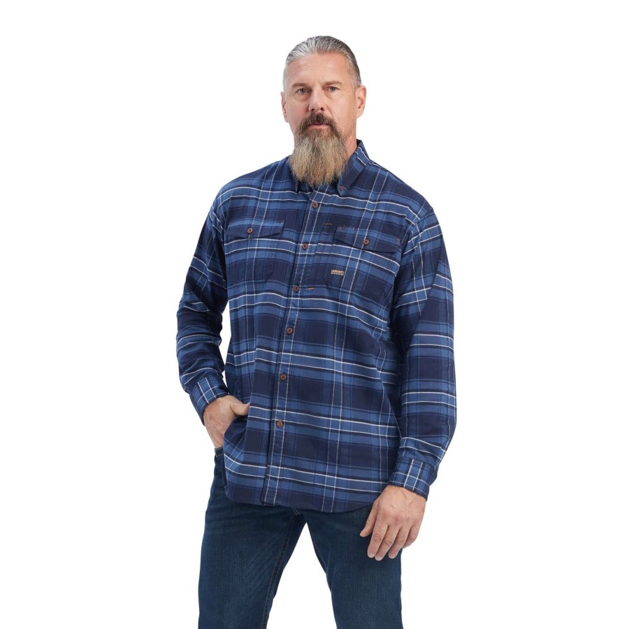 Men * | Ariat Rebar Flannel Durastretch Work Shirt