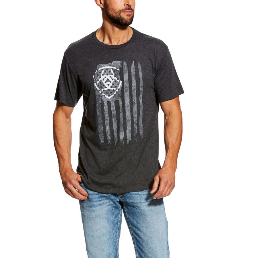 Men * | Ariat Vertical Flag Graphic T-Shirt