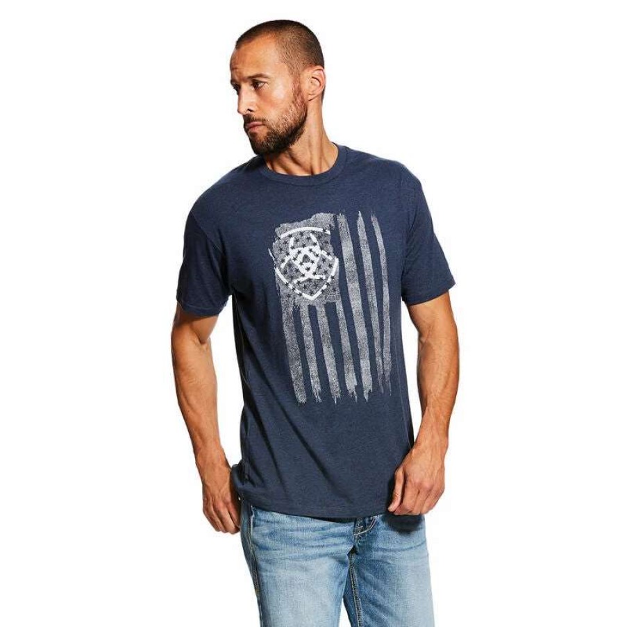 Men * | Ariat Vertical Flag Graphic T-Shirt