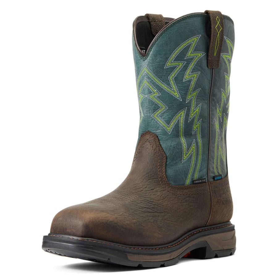 Footwear * | Ariat Workhog Xt Boa Waterproof Carbon Toe Work Boot Bruin Brown