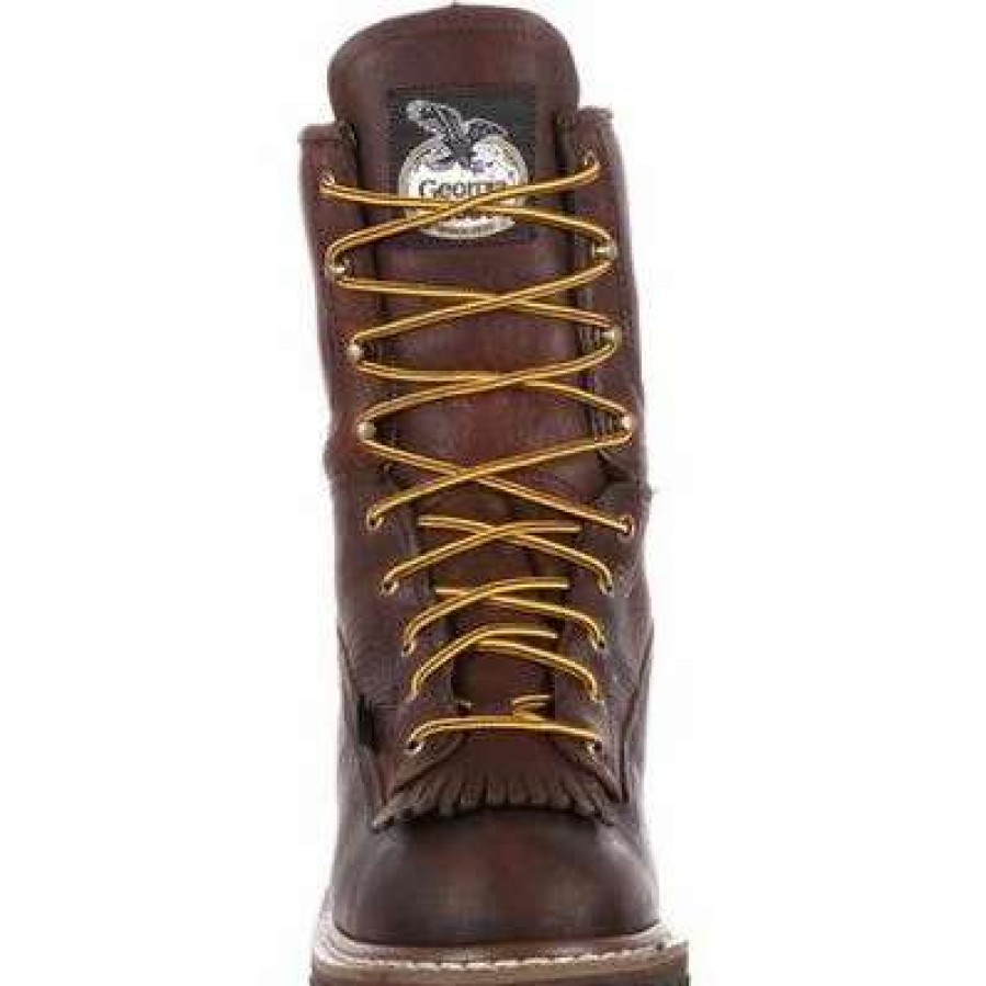 Footwear * | Men'S Georgia Steel Toe Waterproof Logger Boot Chocolate