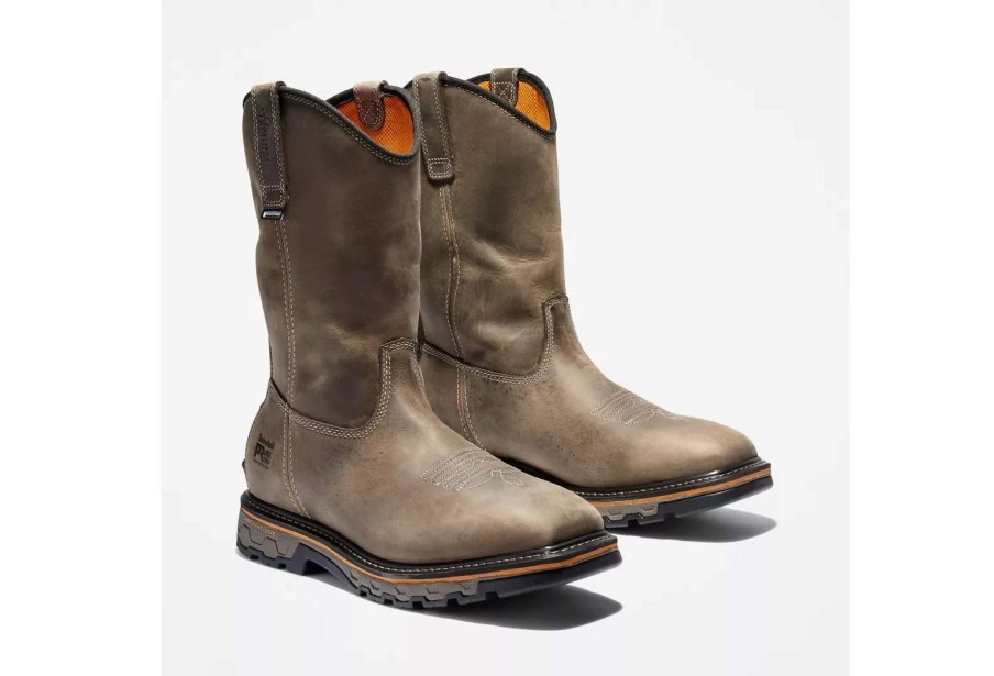 Footwear * | Timberland True Grit Pull-On Waterproof Work Boot Brown