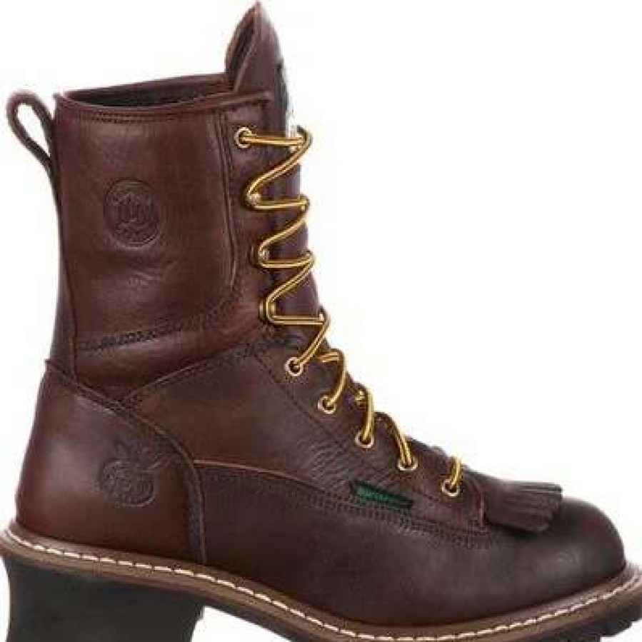 Footwear * | Men'S Georgia Waterproof Logger Boot Chocolate