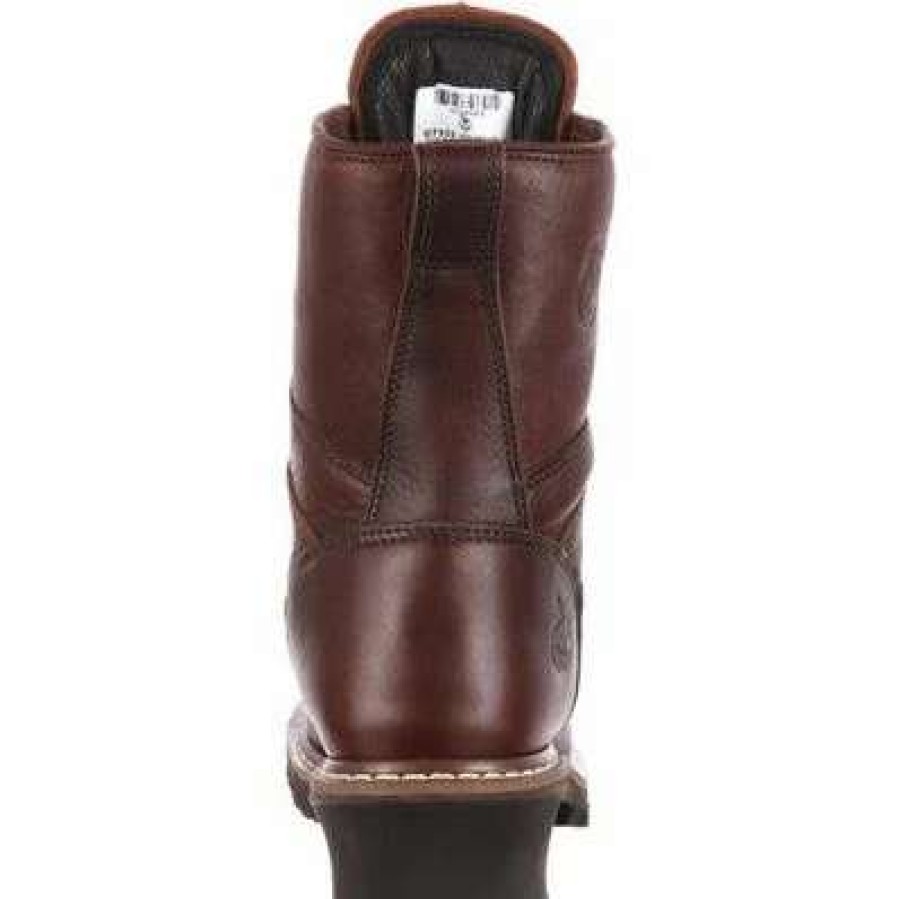 Footwear * | Men'S Georgia Waterproof Logger Boot Chocolate