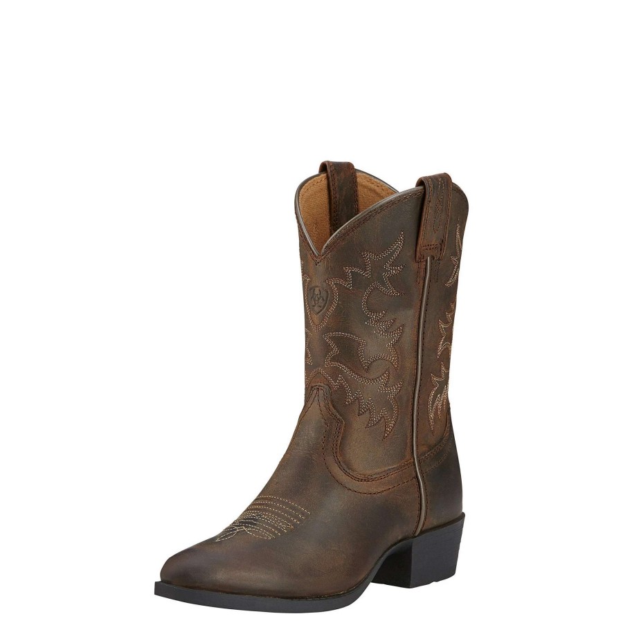 Footwear * | Ariat Kids' Heritage Western Boot Distressed Brown