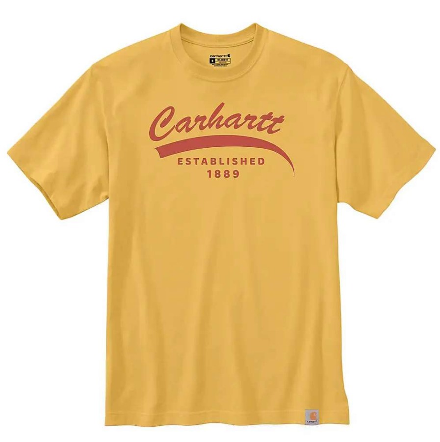 Men * | Carhartt Relaxed Fit Heavyweight Script Graphic T-Shirt