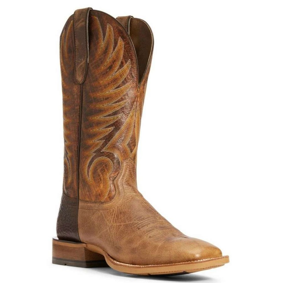 Footwear * | Ariat Men'S Toledo Natural Crunch Wide Square Toe Boots