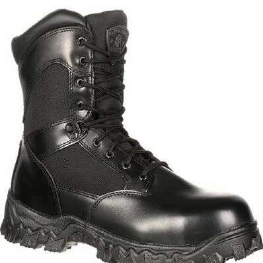 Footwear * | Women'S Rocky Alphaforce Zipper Composite Toe Public Service Boot Black