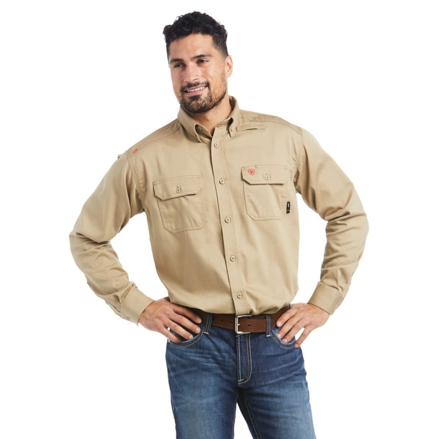 Men * | Ariat Fr Solid Work Shirt