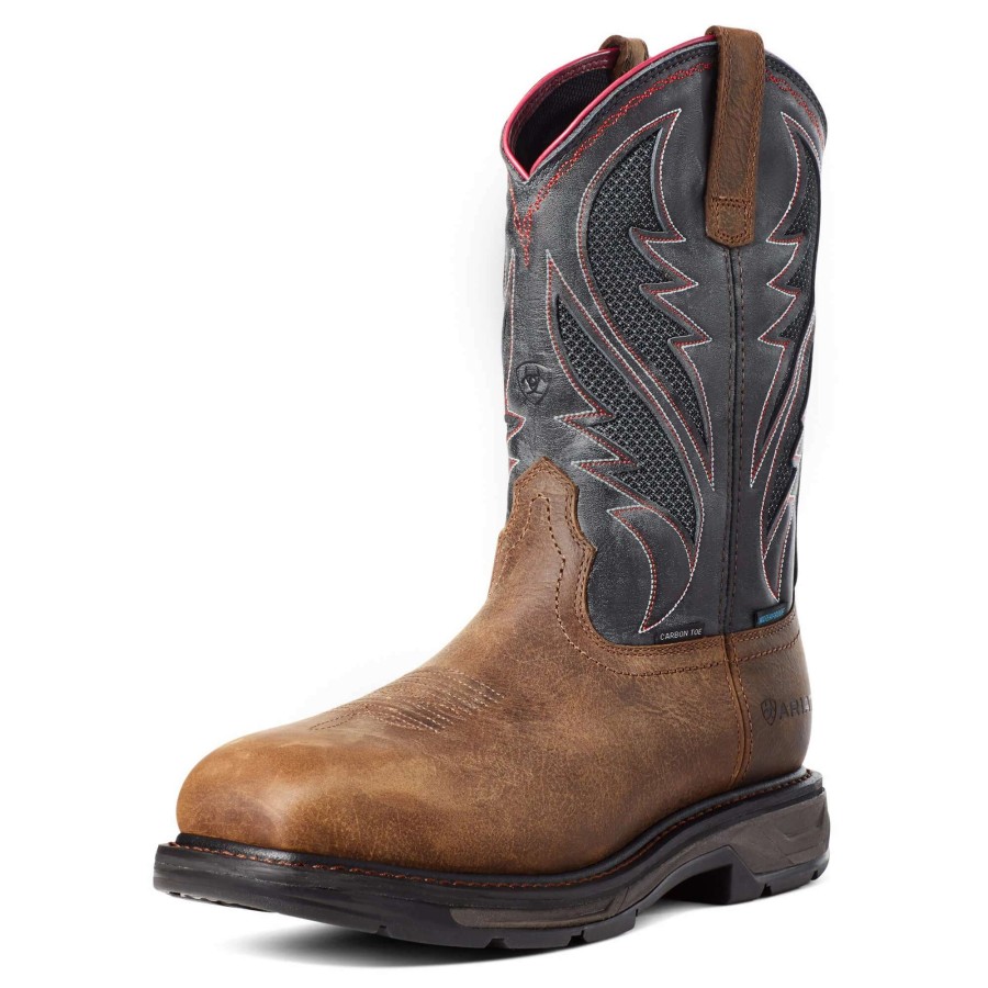 Footwear * | Ariat Workhog Xt Venttek Waterproof Carbon Toe Work Boots Rye Brown